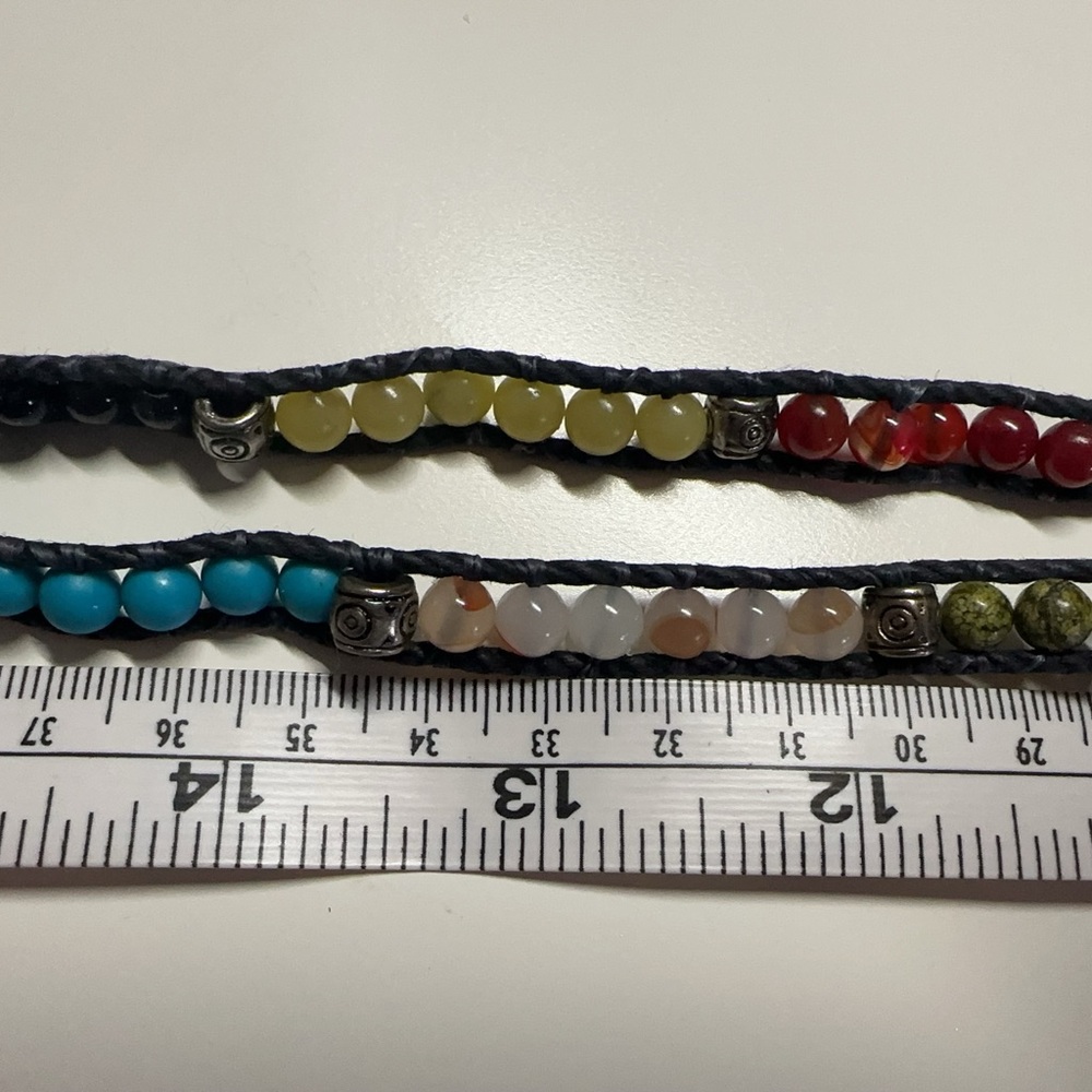 Native handcrafted semi-precious stone beads wrap necklace